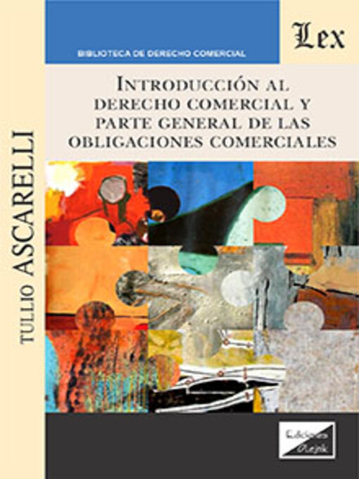 Title details for Introducción al Derecho comercial y Parte General de las obligaciones comerciales by Tullio Ascarelli - Available